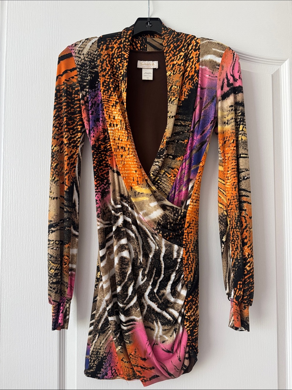 Vibrant Multicolor Wrap-Style Women's Dress
